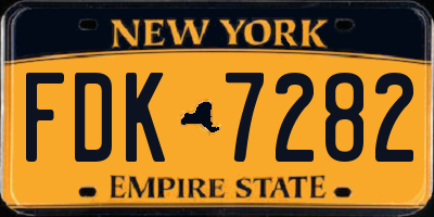 NY license plate FDK7282