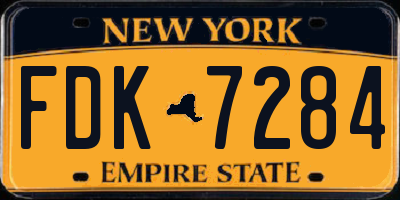 NY license plate FDK7284