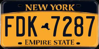 NY license plate FDK7287
