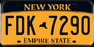 NY license plate FDK7290