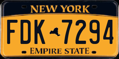 NY license plate FDK7294