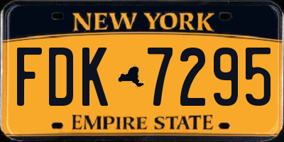 NY license plate FDK7295