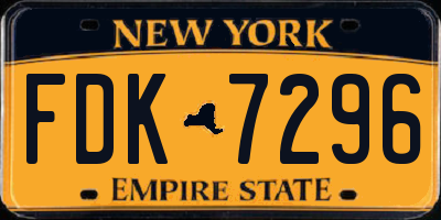 NY license plate FDK7296