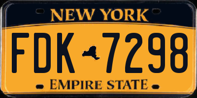 NY license plate FDK7298