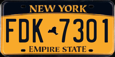 NY license plate FDK7301