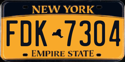 NY license plate FDK7304