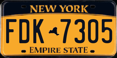 NY license plate FDK7305