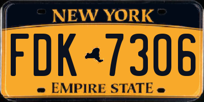 NY license plate FDK7306