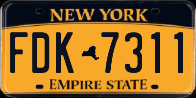 NY license plate FDK7311