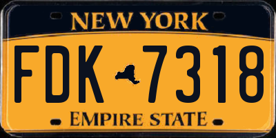 NY license plate FDK7318