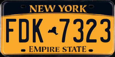 NY license plate FDK7323