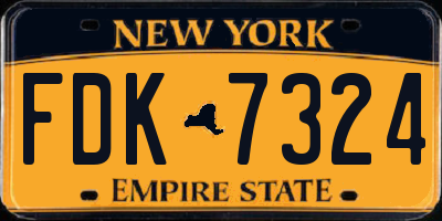 NY license plate FDK7324