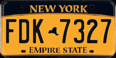 NY license plate FDK7327