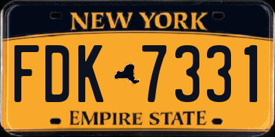 NY license plate FDK7331