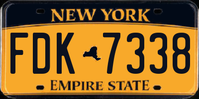 NY license plate FDK7338