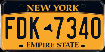 NY license plate FDK7340