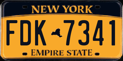 NY license plate FDK7341