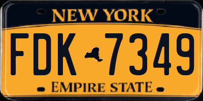 NY license plate FDK7349