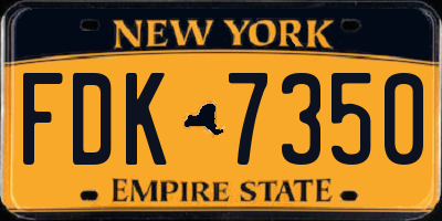 NY license plate FDK7350
