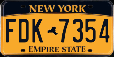 NY license plate FDK7354