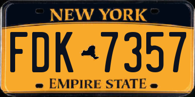 NY license plate FDK7357