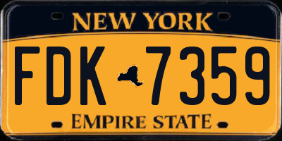 NY license plate FDK7359