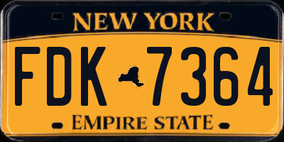 NY license plate FDK7364