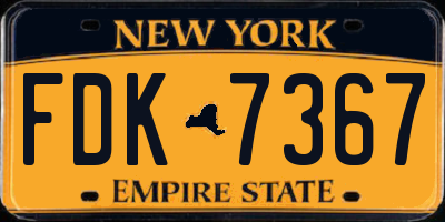 NY license plate FDK7367