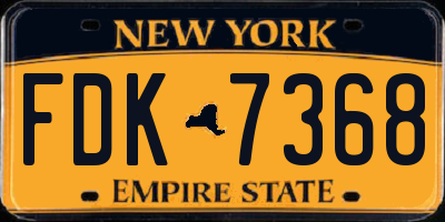 NY license plate FDK7368