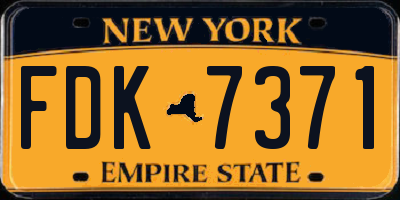 NY license plate FDK7371