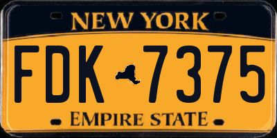NY license plate FDK7375