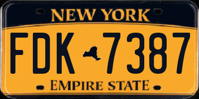 NY license plate FDK7387
