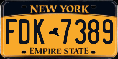 NY license plate FDK7389