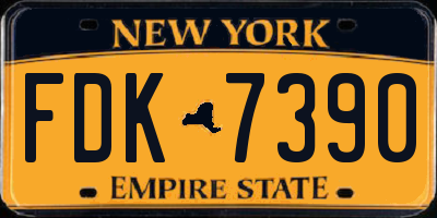 NY license plate FDK7390