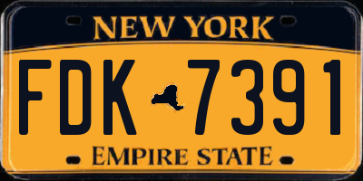 NY license plate FDK7391