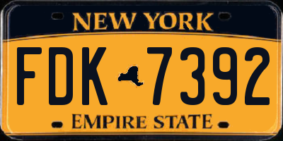 NY license plate FDK7392