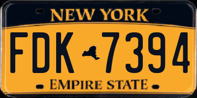 NY license plate FDK7394