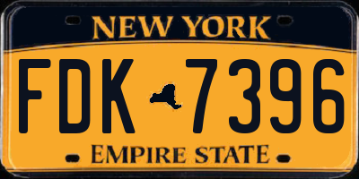 NY license plate FDK7396