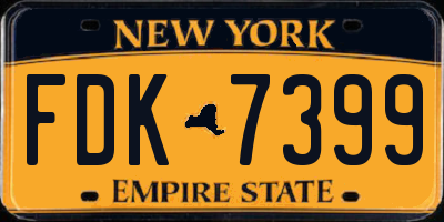 NY license plate FDK7399