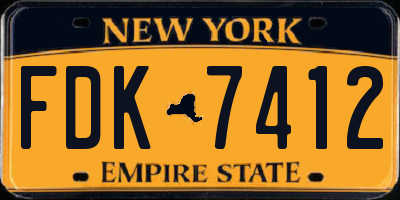 NY license plate FDK7412