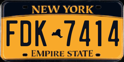 NY license plate FDK7414