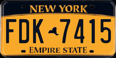 NY license plate FDK7415