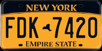 NY license plate FDK7420