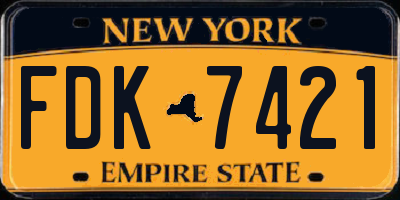 NY license plate FDK7421