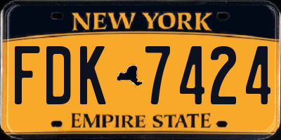 NY license plate FDK7424