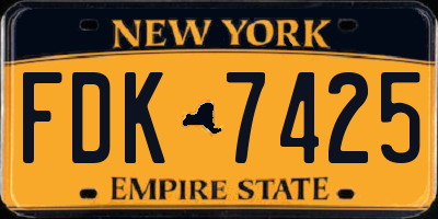 NY license plate FDK7425