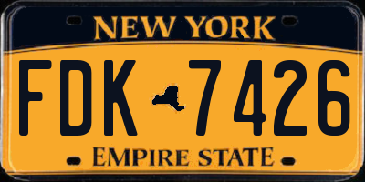 NY license plate FDK7426
