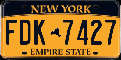 NY license plate FDK7427
