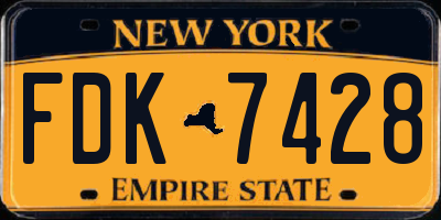NY license plate FDK7428