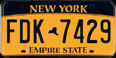 NY license plate FDK7429